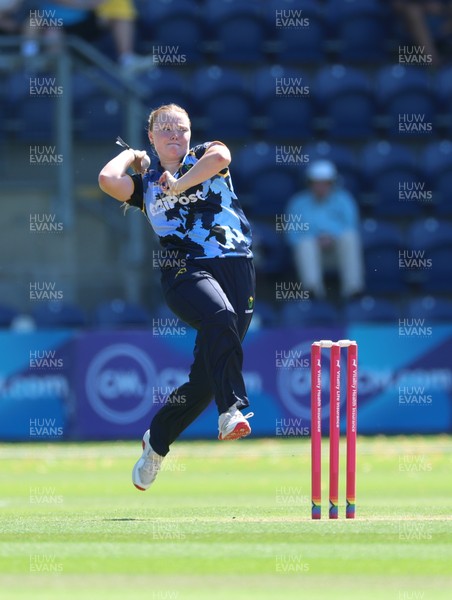 130725 -  Glamorgan Women v Gloucestershire Women, Vitality Blast Women League 2, South Group - Poppy Tulloch of Glamorgan Women bowls