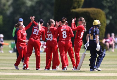 170525 - Glamorgan Women v Lancashire Thunder - T20 Women�s County Cup - Lancashire celebrate taking a wicket