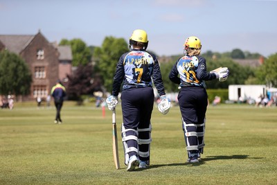 170525 - Glamorgan Women v Lancashire Thunder - T20 Women�s County Cup - Lauren Parfitt and Daisy Jeanes of Glamorgan 