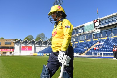 190426 - Glamorgan Women v Leicestershire Foxes Women - Metro Bank One Day Cup Women League 2 - Lauren Parfitt of Glamorgan Women enters the field of play