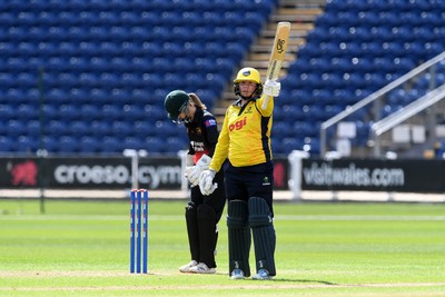 190426 - Glamorgan Women v Leicestershire Foxes Women - Metro Bank One Day Cup Women League 2 - Lauren Parfitt of Glamorgan Women hits 50