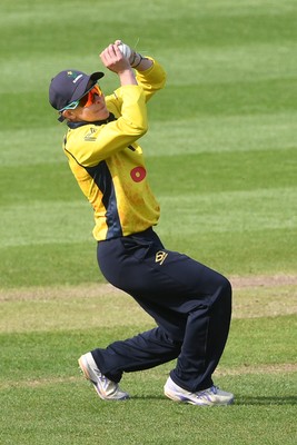 190426 - Glamorgan Women v Leicestershire Foxes Women - Metro Bank One Day Cup Women League 2 - Bethan Gammon of Glamorgan Women catches the ball to dismiss Holly Whitfield of Leicestershire Women