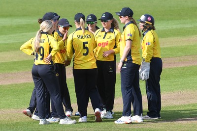 190426 - Glamorgan Women v Leicestershire Foxes Women - Metro Bank One Day Cup Women League 2 - Bethan Gammon of Glamorgan Women catches the ball to dismiss Holly Whitfield of Leicestershire Women