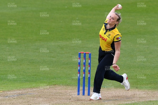 190426 - Glamorgan Women v Leicestershire Foxes Women - Metro Bank One Day Cup Women League 2 - Anna-Mae Shearn of Glamorgan Women bowling