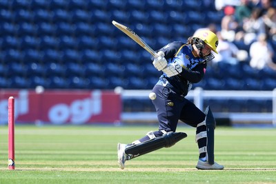 030726 - Glamorgan Women v Middlesex Women - Vitality Blast Women League 2 - Lauren Parfitt of Glamorgan Women is LBW to the bowling of Hannah Davis of Middlesex Women