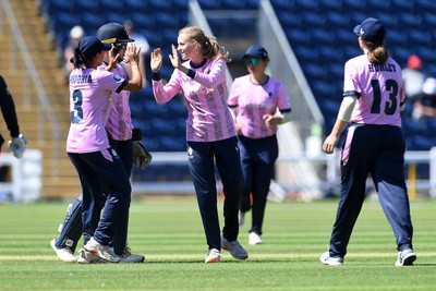 030726 - Glamorgan Women v Middlesex Women - Vitality Blast Women League 2 - Lauren Parfitt of Glamorgan Women is LBW to the bowling of Hannah Davis of Middlesex Women