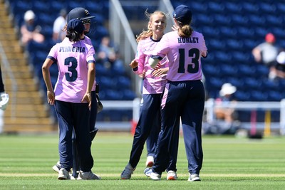 030726 - Glamorgan Women v Middlesex Women - Vitality Blast Women League 2 - Lauren Parfitt of Glamorgan Women is LBW to the bowling of Hannah Davis of Middlesex Women