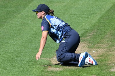 030726 - Glamorgan Women v Middlesex Women - Vitality Blast Women League 2 - (sub) Mullan) of Glamorgan Women catches the ball to dismiss Saskia Horley of Middlesex Women