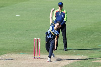 030726 - Glamorgan Women v Middlesex Women - Vitality Blast Women League 2 - Eve Jackson of Glamorgan Women bowls the ball to dismiss Lauren Turner of Middlesex Women and win the match
