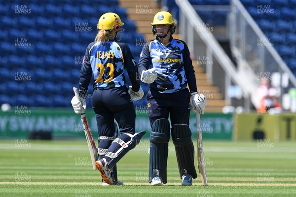 030726 - Glamorgan Women v Middlesex Women - Vitality Blast Women League 2 - Daisy Jeanes of Glamorgan Women and Lauren Parfitt of Glamorgan Women