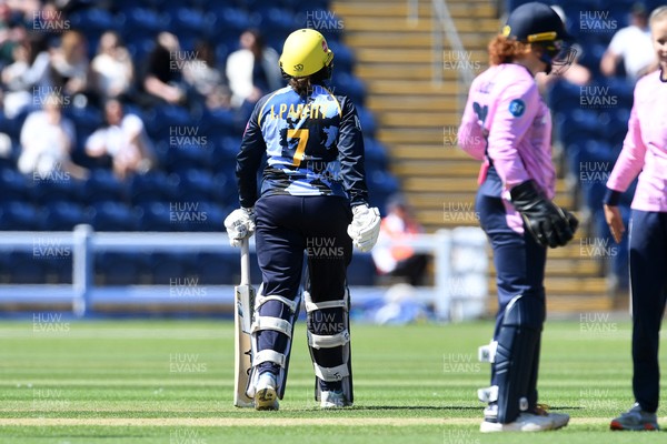 030726 - Glamorgan Women v Middlesex Women - Vitality Blast Women League 2 - Lauren Parfitt of Glamorgan Women is LBW to the bowling of Hannah Davis of Middlesex Women