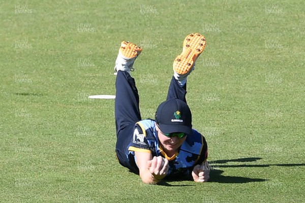 030726 - Glamorgan Women v Middlesex Women - Vitality Blast Women League 2 - Nicole Reid of glamorgan Women catches the ball to dismiss Hannah Davis of Middlesex Women