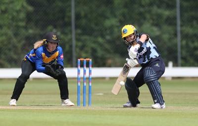 270625  Glamorgan Women v Sussex Sharks, Vitality Blast Women League Two South - Daisy Mullan of Glamorgan Women plays a shot