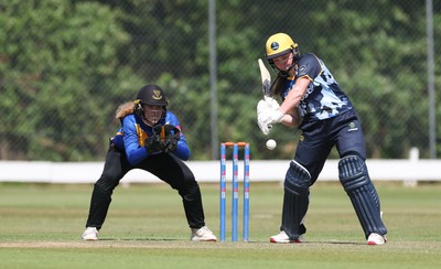 270625  Glamorgan Women v Sussex Sharks, Vitality Blast Women League Two South - Poppy Tulloch of Glamorgan Women plays a shot