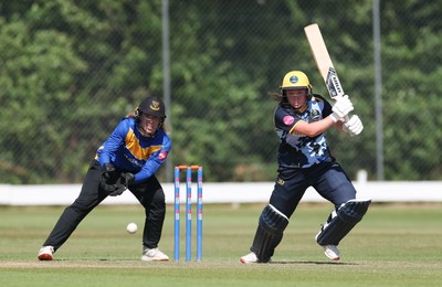 270625  Glamorgan Women v Sussex Sharks, Vitality Blast Women League Two South - Poppy Tulloch of Glamorgan Women plays a shot