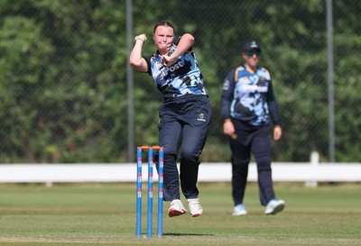 270625  Glamorgan Women v Sussex Sharks, Vitality Blast Women League Two South - Poppy Tulloch of Glamorgan Women bowls