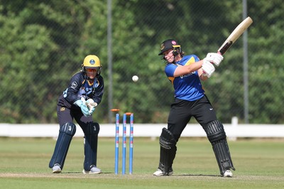 270625  Glamorgan Women v Sussex Sharks, Vitality Blast Women League Two South - Rachel King of Sussex Sharks is bowled by Poppy Walker of Glamorgan Women