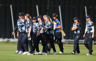 270625  Glamorgan Women v Sussex Sharks, Vitality Blast Women League Two South - Glamorgan players leave the pitch after winning the match