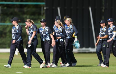 270625  Glamorgan Women v Sussex Sharks, Vitality Blast Women League Two South - Glamorgan players leave the pitch after winning the match
