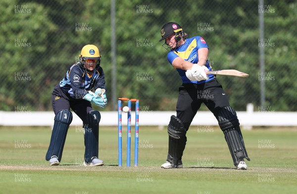 270625  Glamorgan Women v Sussex Sharks, Vitality Blast Women League Two South - Rachel King of Sussex Sharks is bowled by Poppy Walker of Glamorgan Women