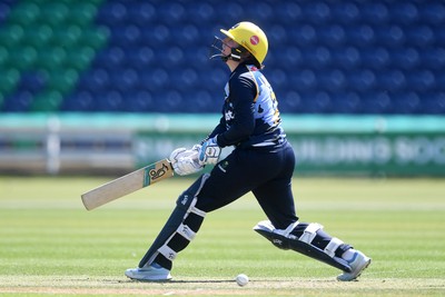 100525 - Glamorgan Women v Sussex Sharks Women, T20 Vitality Blast Women’s County Cup - Lauren Parfitt of Glamorgan Women is bowled out by Eve O’Neill of Sussex Women