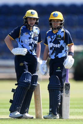 100525 - Glamorgan Women v Sussex Sharks Women, T20 Vitality Blast Women’s County Cup - Bea Ellis and Bethan Gammon of Glamorgan Women