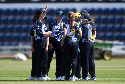 100525 - Glamorgan Women v Sussex Sharks Women, T20 Vitality Blast Women’s County Cup - Eve Jackson of Glamorgan Women bowls the ball to dismiss Jasmine Westley of Sussex Women