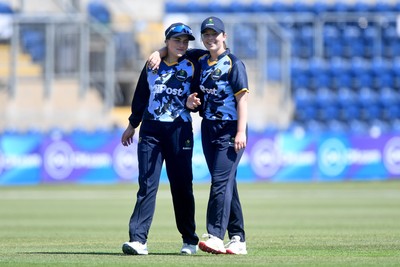 100525 - Glamorgan Women v Sussex Sharks Women, T20 Vitality Blast Women’s County Cup - Glamorgan players celebrate the win at full time