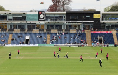 190425 - Glamorgan Women v Sussex Sharks, Metro Bank One Day Cup - A general view of the ground as Bea Ellis of Glamorgan Women and Daisy Jeanes of Glamorgan Women open the batting for Glamorgan Women’s first match