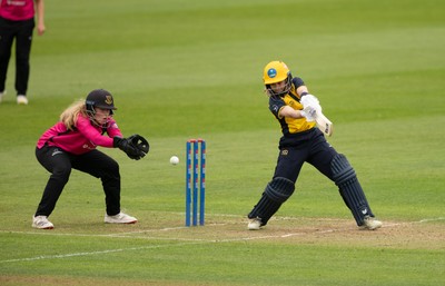 190425 - Glamorgan Women v Sussex Sharks, Metro Bank One Day Cup - Bethan Gammon of Glamorgan Women plays a shot