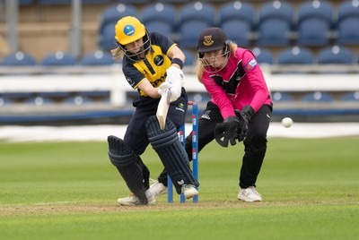 190425 - Glamorgan Women v Sussex Sharks, Metro Bank One Day Cup - Bethan Gammon of Glamorgan Women plays a shot