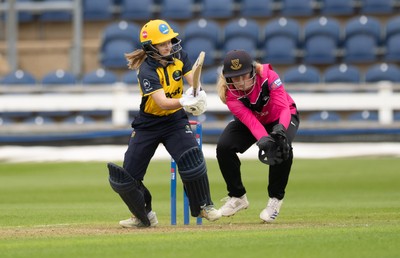 190425 - Glamorgan Women v Sussex Sharks, Metro Bank One Day Cup - Bethan Gammon of Glamorgan Women plays a shot