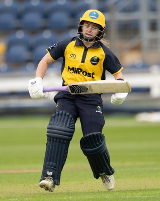 190425 - Glamorgan Women v Sussex Sharks, Metro Bank One Day Cup - Bethan Gammon of Glamorgan Women plays a shot
