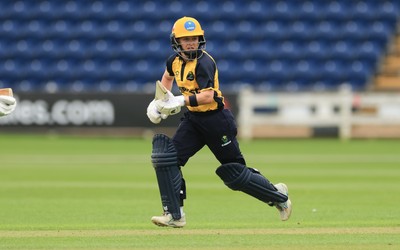 190425 - Glamorgan Women v Sussex Sharks, Metro Bank One Day Cup - Bethan Gammon of Glamorgan Women plays a shot