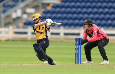 190425 - Glamorgan Women v Sussex Sharks, Metro Bank One Day Cup - Bethan Gammon of Glamorgan Women and Gemma Porter of Glamorgan Women