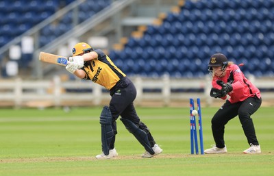 190425 - Glamorgan Women v Sussex Sharks, Metro Bank One Day Cup -Gemma Porter of Glamorgan Women is bowled by