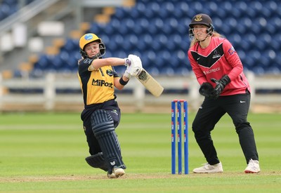 190425 - Glamorgan Women v Sussex Sharks, Metro Bank One Day Cup - Bethan Gammon of Glamorgan Women plays a shot
