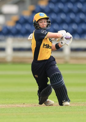 190425 - Glamorgan Women v Sussex Sharks, Metro Bank One Day Cup - Bethan Gammon of Glamorgan Women plays a shot