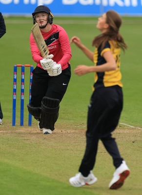 190425 - Glamorgan Women v Sussex Sharks, Metro Bank One Day Cup - Jazz Westley of Sussex Sharks plays a shot