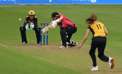 190425 - Glamorgan Women v Sussex Sharks, Metro Bank One Day Cup - Mollie Adams of Sussex Sharks plays a shot