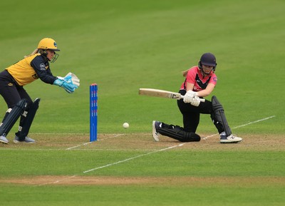 190425 - Glamorgan Women v Sussex Sharks, Metro Bank One Day Cup - Talitha Stanley of Sussex Sharks plays a shot