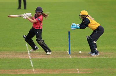 190425 - Glamorgan Women v Sussex Sharks, Metro Bank One Day Cup - Talitha Stanley of Sussex Sharks plays a shot