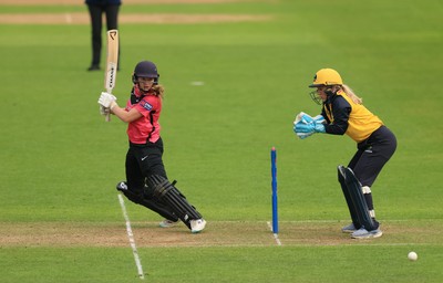 190425 - Glamorgan Women v Sussex Sharks, Metro Bank One Day Cup - Talitha Stanley of Sussex Sharks plays a shot