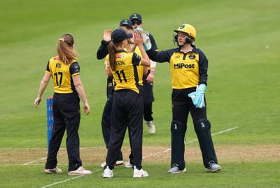 190425 - Glamorgan Women v Sussex Sharks, Metro Bank One Day Cup - Glamorgan Women celebrate