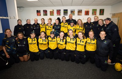 190425 - Glamorgan Women v Sussex Sharks, Metro Bank One Day Cup - The Glamorgan Women’s team and staff in the changing room after their historic win