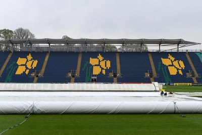 190425 - Glamorgan Women v Sussex Women - Metro Bank One Day Cup - The start of play is delayed at Sophia Gardens due to poor weather from the night before