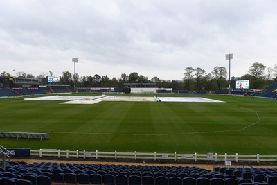 190425 - Glamorgan Women v Sussex Women - Metro Bank One Day Cup - The start of play is delayed at Sophia Gardens due to poor weather from the night before
