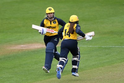 190425 - Glamorgan Women v Sussex Women - Metro Bank One Day Cup - Daisy Jeanes and Bea Ellis of Glamorgan Women