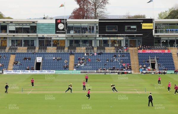 190425 - Glamorgan Women v Sussex Sharks, Metro Bank One Day Cup - A general view of the ground as Bea Ellis of Glamorgan Women and Daisy Jeanes of Glamorgan Women open the batting for Glamorgan Women’s first match