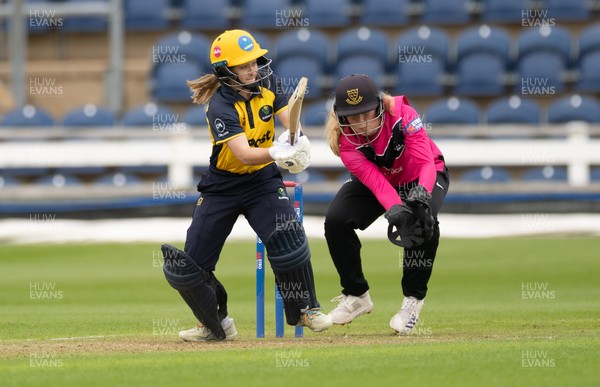 190425 - Glamorgan Women v Sussex Sharks, Metro Bank One Day Cup - Bethan Gammon of Glamorgan Women plays a shot